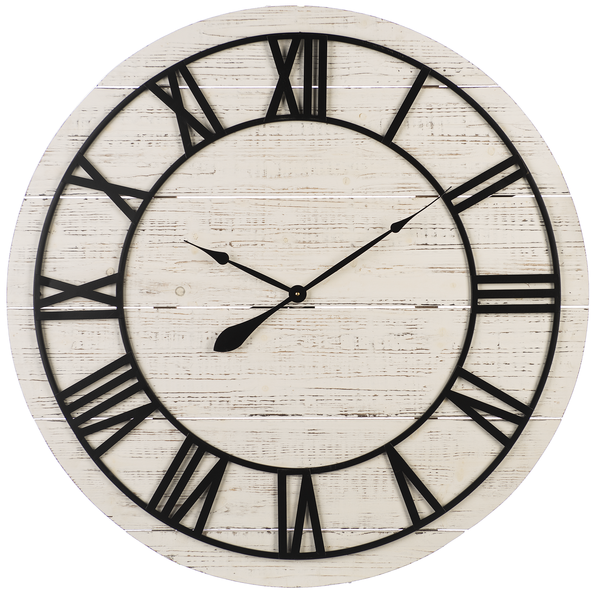 White Wash Shiplap Wall clock
